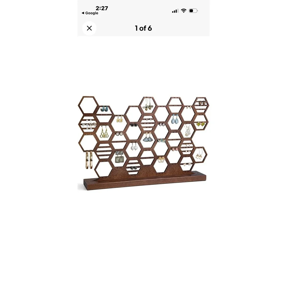 Heesch Walnut Honeycomb Jewelry‎ Organizer